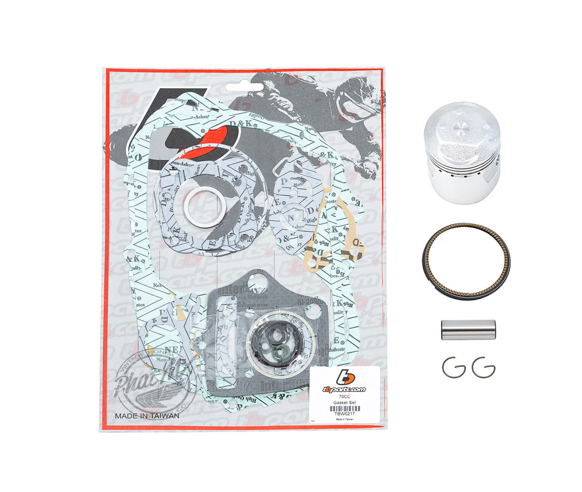 70cc Piston & Gasket Kit Combo CT70 1969-81, ATC70, TRX70, & SL/XL70