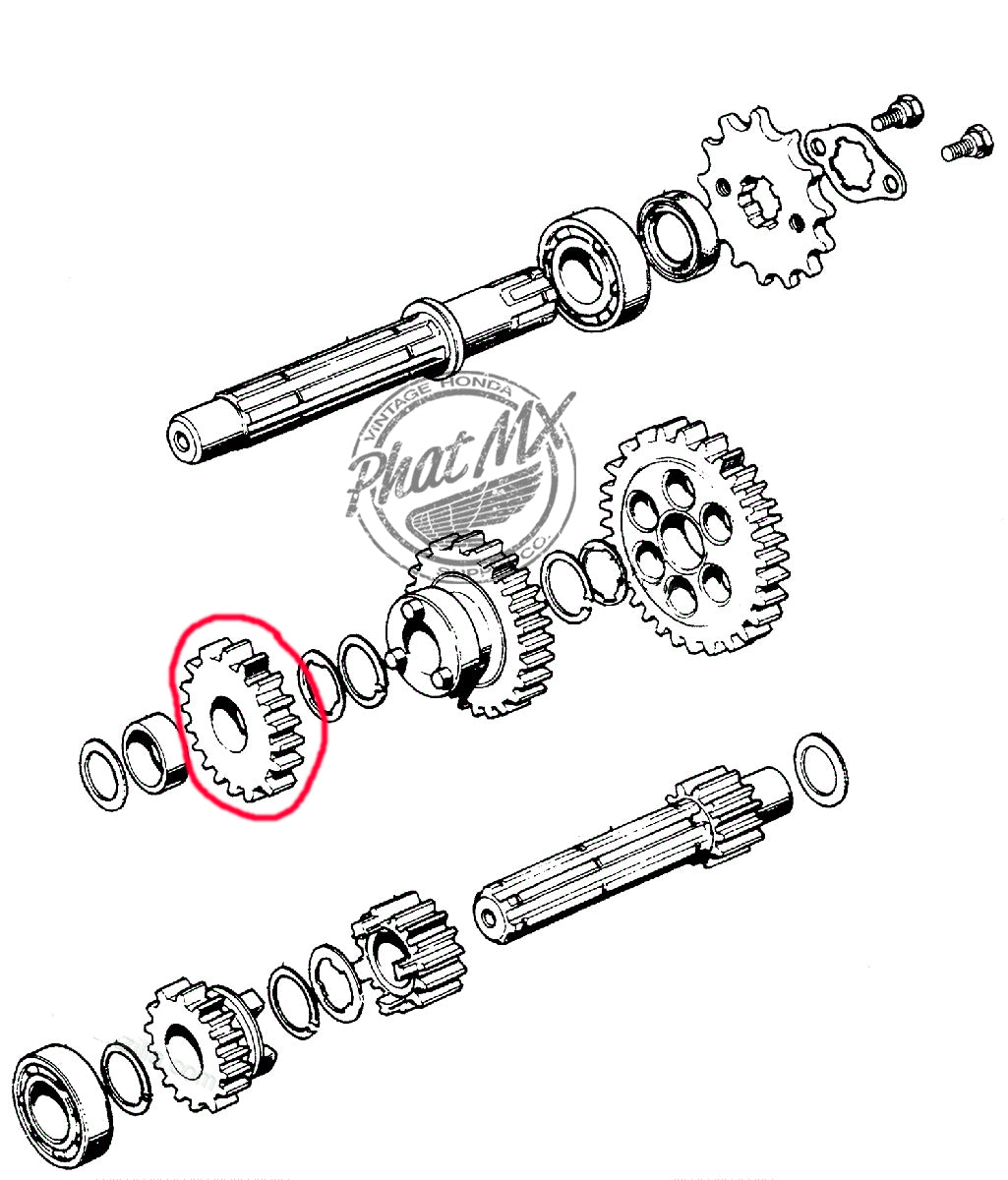 OEM Honda Counter Shaft Third Gear 25T