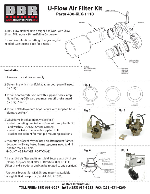 (temp sold out) KLX110 U-Flow Filter Kit