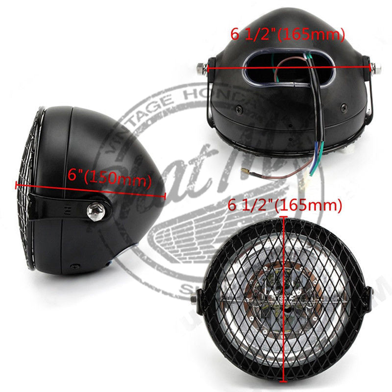 12V LED Black Metal Headlight Kit