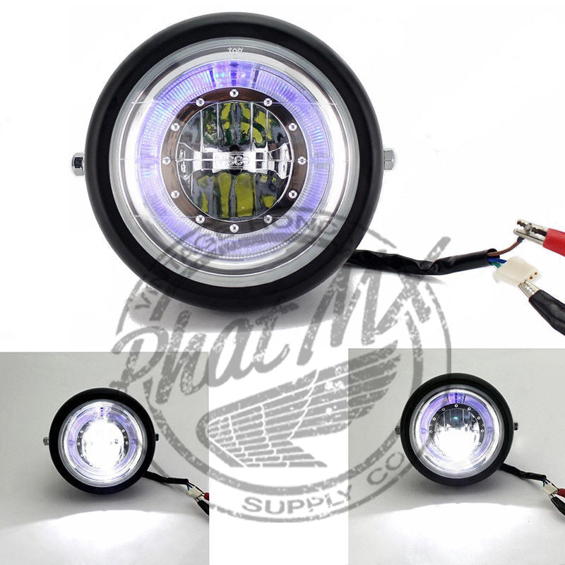 12V LED Black Metal Headlight Kit
