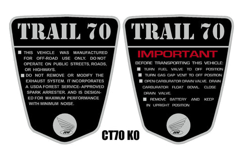 (temp sold out 69-71) CT70 Aluminum Side Badge
