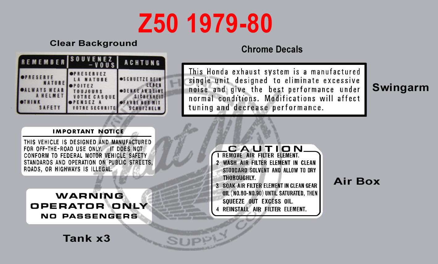 HONDA Z50R Z50 R DECAL SET (B) (MORE INFORMATION IN DESCRIPTION SECTION - Foto 11