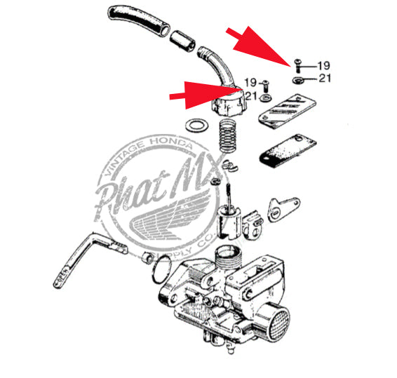 Z50 1968-1971 Carb Screws for choke cover