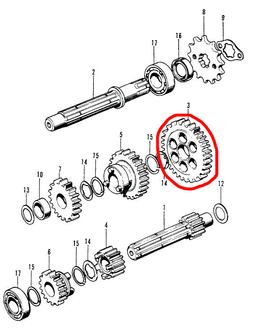 OEM Honda Counter Shaft Low Gear 36T