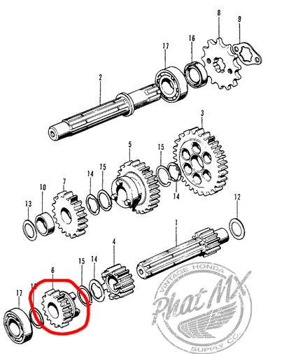 OEM Honda Main Shaft Top Gear 21T