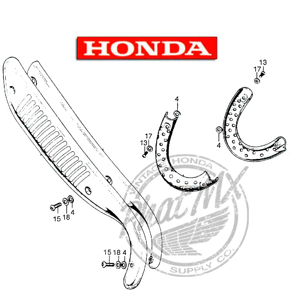 Z50 1972-1979 Main Muffler Screws & Washers