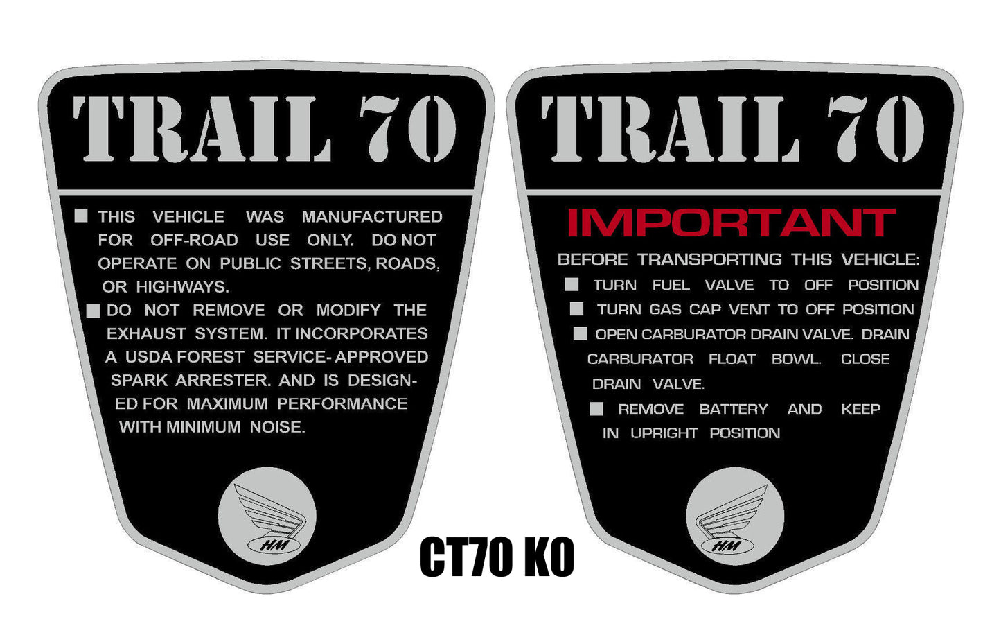CT70 Aluminum Side Badge